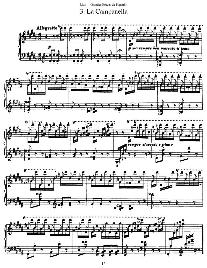 la campanella violin sheet music